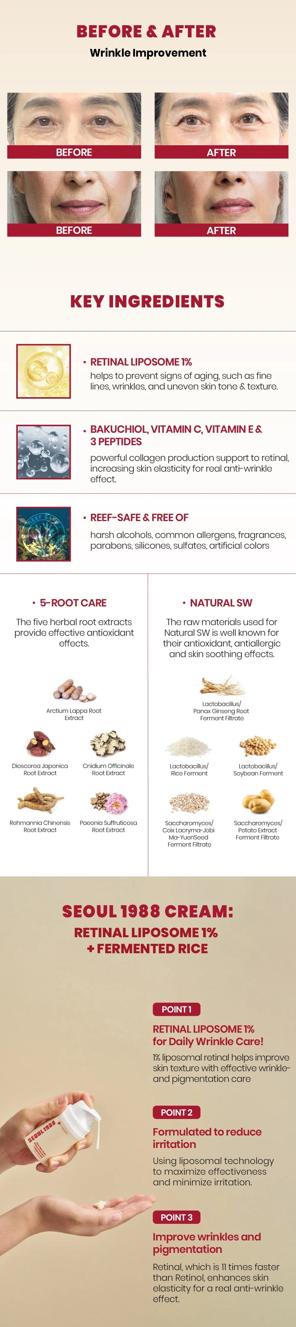 [KSECRET] SEOUL 1988 Cream : Retinal Liposome 1% + Fermented Rice