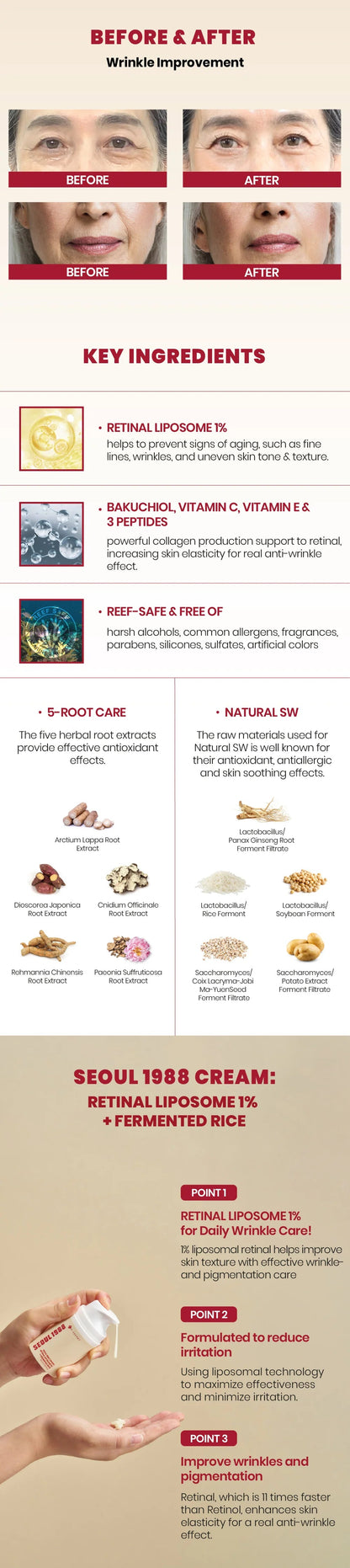 [KSECRET] SEOUL 1988 Cream : Retinal Liposome 1% + Fermented Rice