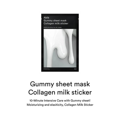 [Abib] [1ea] GUMMY SHEET MASK COLLAGEN MILK STICKER (1 EA)