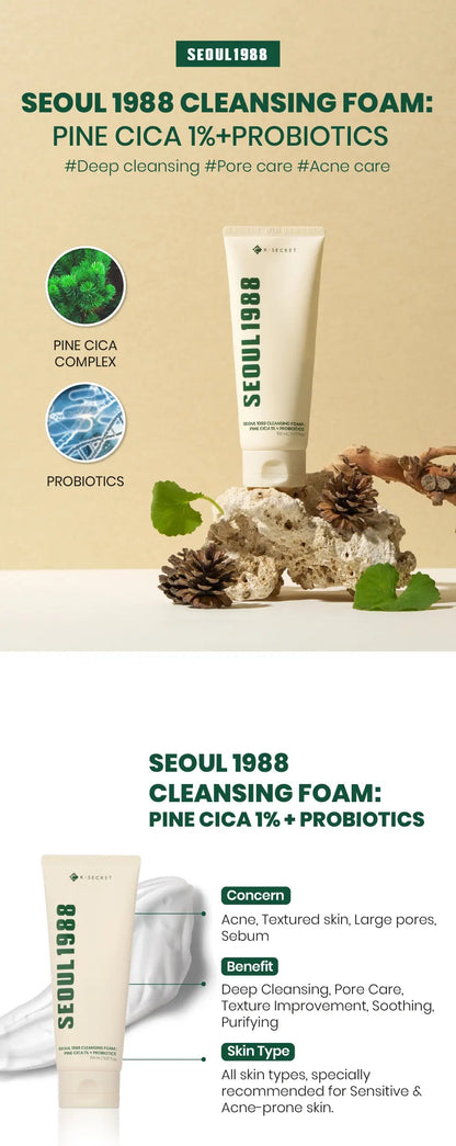 [KSECRET] Cleansing Foam : Pine Cica 1% + Probiotics 150ml
