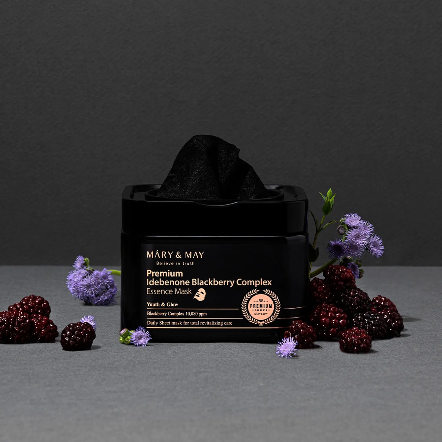 [Mary&May] (20EA) Premium Idebenon Blackberry Complex Essence Mask