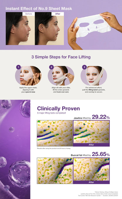 Numbuzin (4EA) No.9 NAD Bio Lifting Full Cover Facial Mask (+GWP)