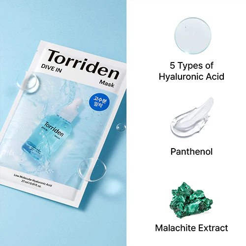 [Torriden] *Renew* DIVE-IN Low Molecule Hyaluronic Acid Mask Pack (10ea)