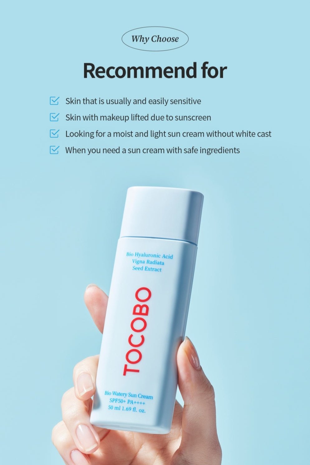 [TOCOBO] BIO WATERY SUN CREAM SPF50+ PA++++