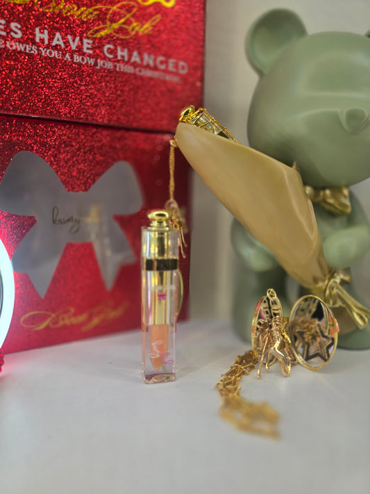 🎀 Bow Job LIP OIL + FREE Lip Oil Key Chain Carrier ( Not Xmas Set)
